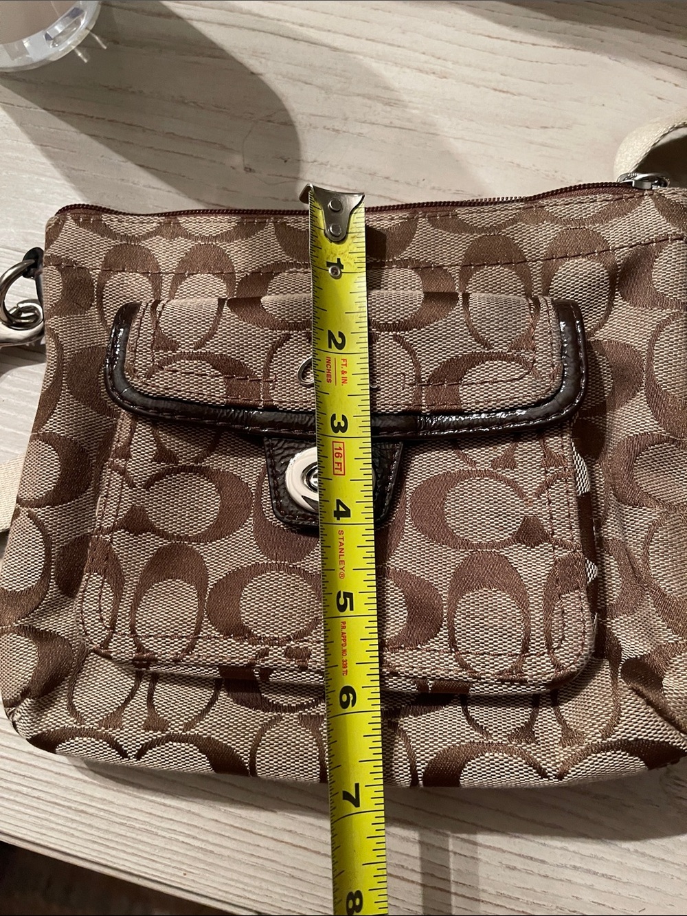 Canvas Crossbody Bag in Tan - Picture 5 of 7
